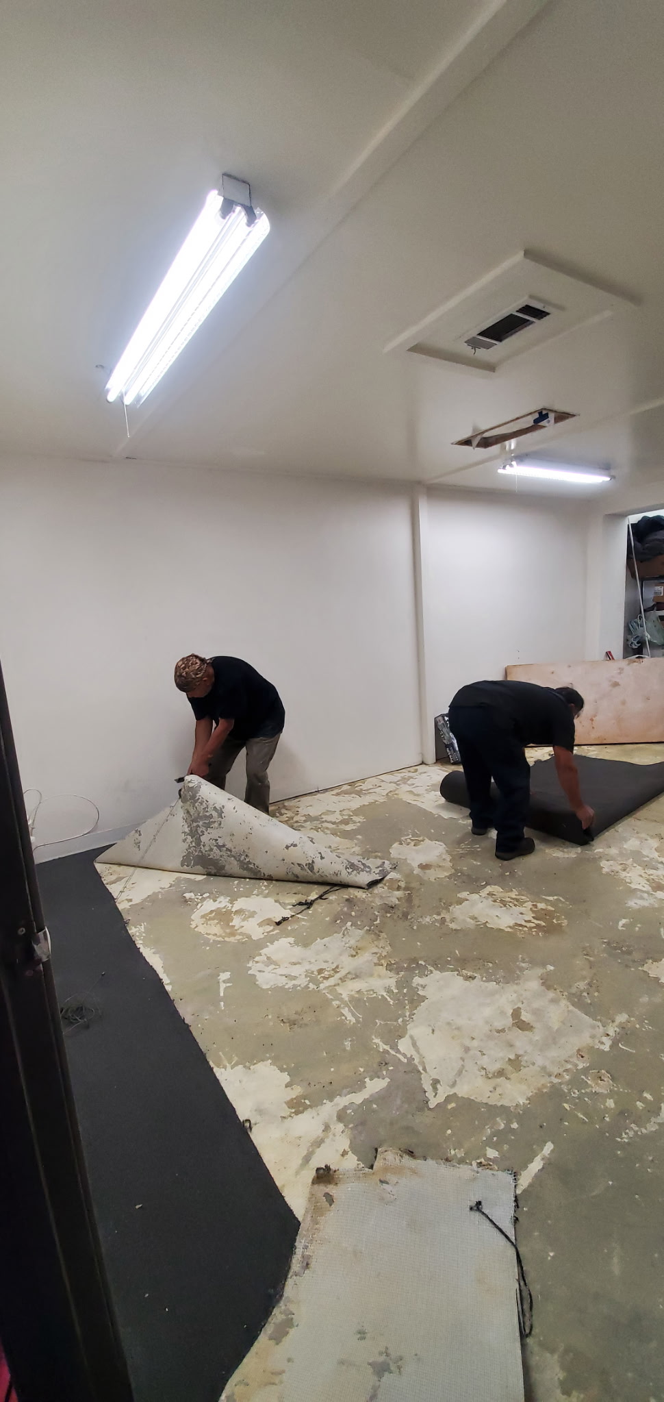 Working on the Akonic Garage shop floor during the early build-out