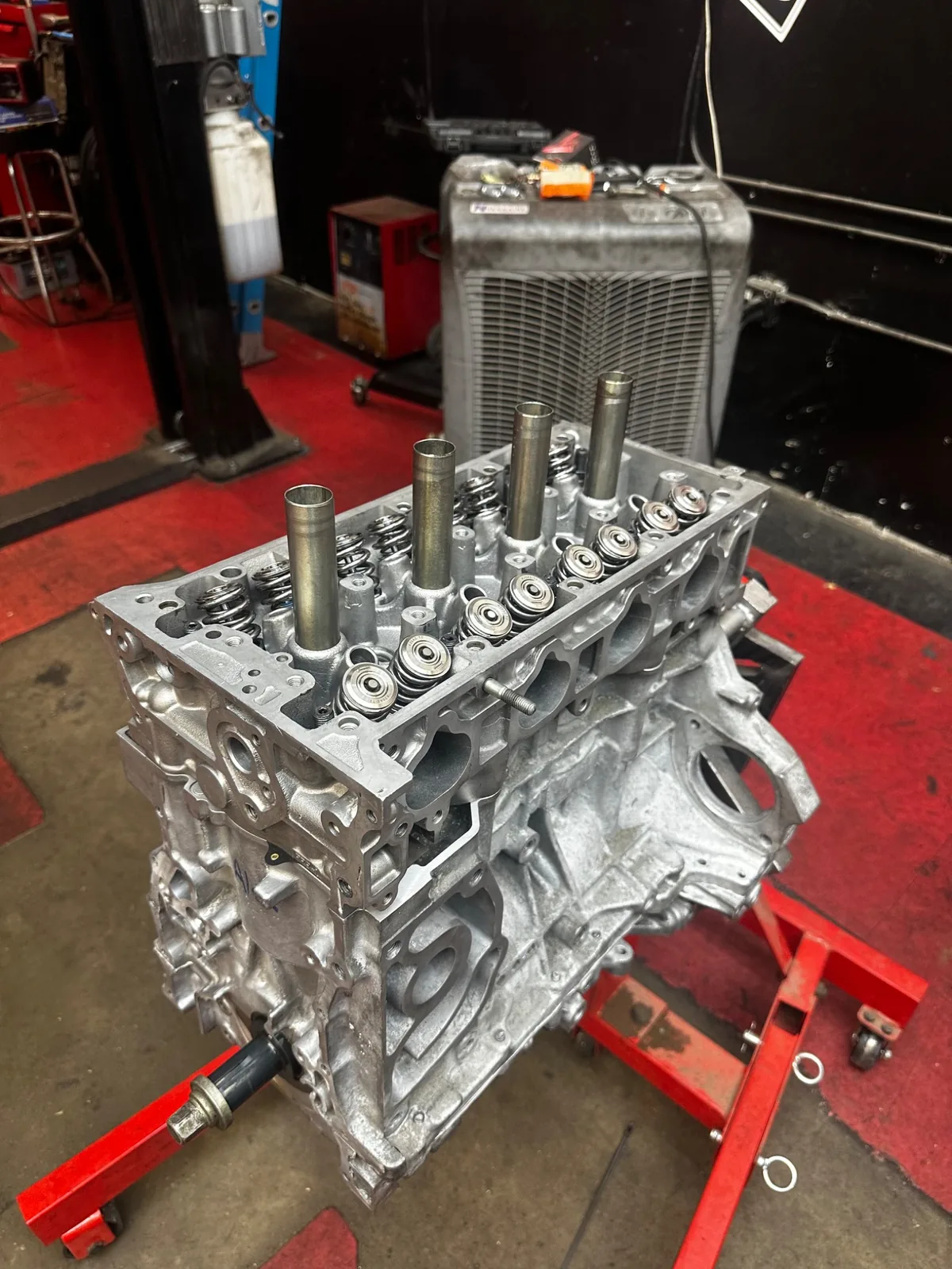 Engine rebuild on a stand at Akonic Garage